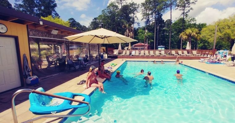 an afternoon of fun at the Indian Hills Nudist Park pool